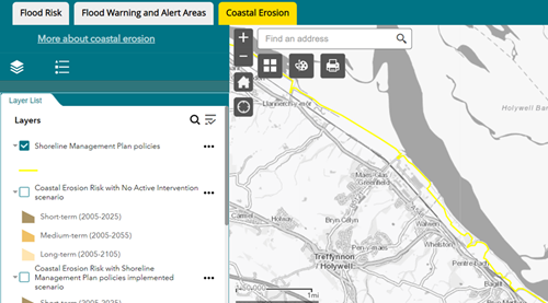 Screenshot from our webpage showing how we present our Shoreline Management Plans